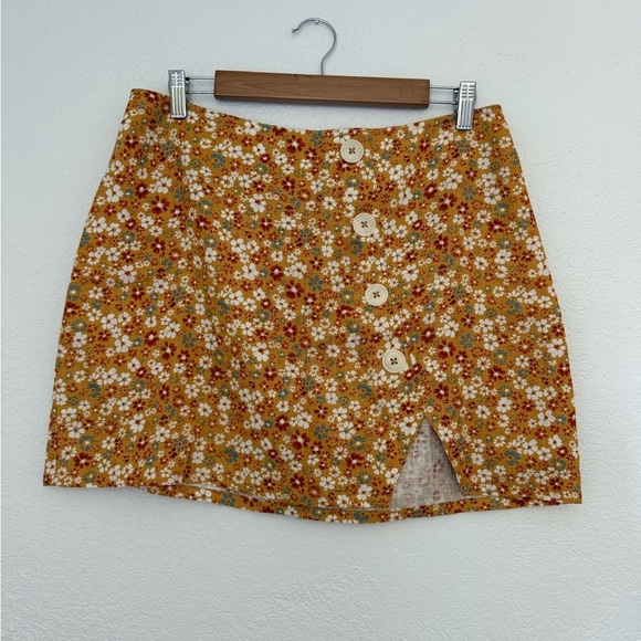 Reformation Taylor Linen Skirt Flora Junie Size 10 - Picture 5 of 15